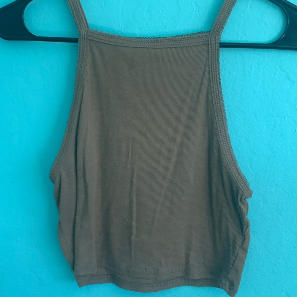 Forever 21 green cropped halter top